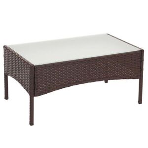 MCW POLY-RATTAN ZÁHRADNÝ STÔL obdĺžnikový hnedý vyobraziť