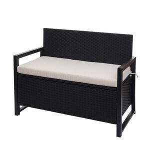 MCW POLY-RATTAN 2-MIESTNA LAVICA Antracitová, krémovo biela vyobraziť
