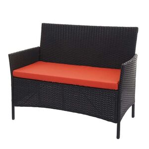 MCW POLY-RATTAN ZÁHRADNÁ LAVICA Čierna, oranžová vyobraziť