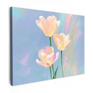 MuchoWow OBRAZ NA PLÁTNE Tulipány - Ružové akcenty - Modré 40x30 cm vyobraziť