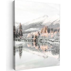 MuchoWow OBRAZ NA PLÁTNE Príroda - Zima - Stromy - Hory - Sneh 30x40 cm vyobraziť