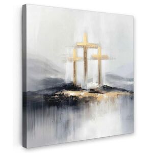 MuchoWow OBRAZ NA PLÁTNE Abstraktné - Maľba - Kresťanstvo - Kríž 50x50 cm vyobraziť