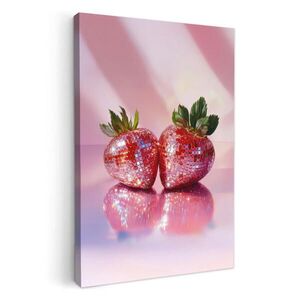 MuchoWow OBRAZ NA PLÁTNE Disco - Ovocie - Trblietky - Jahoda 40x60 cm vyobraziť