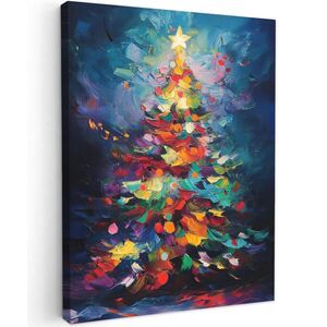 MuchoWow OBRAZ NA PLÁTNE Vianočný stromček - Vianoce - Abstraktné - Farebné 30x40 cm vyobraziť