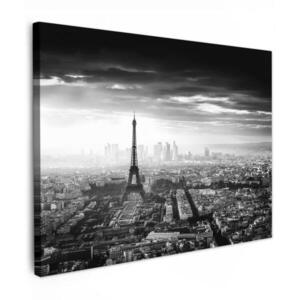 MuchoWow OBRAZ NA PLÁTNE Paríž - panoráma - Eiffelova veža - mesto - mraky 80x60 cm vyobraziť