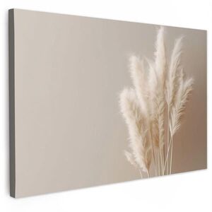 MuchoWow OBRAZ NA PLÁTNE Pampová tráva - Plumy - Pastelové - Biele 90x60 cm vyobraziť