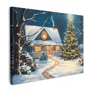 MuchoWow OBRAZ NA PLÁTNE Vianoce - Vianočný stromček - Zima - Domov - Sneh 40x30 cm vyobraziť