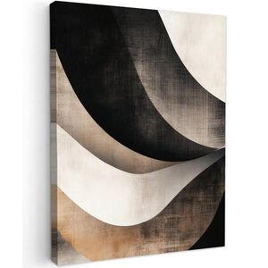 MuchoWow OBRAZ NA PLÁTNE Abstraktné - Vlny - Čierne - Zvetrané 60x80 cm vyobraziť