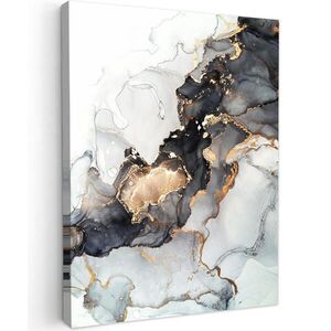 MuchoWow OBRAZ NA PLÁTNE Mramor - čierna - biela - zlatá - luxusná - abstraktná 30x40 cm vyobraziť