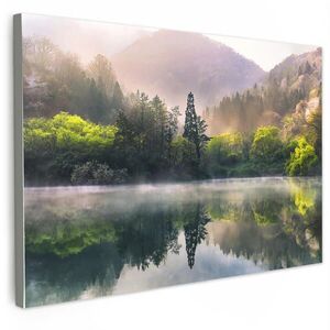 MuchoWow OBRAZ NA PLÁTNE Príroda - Stromy - Hory - Jazero - Voda 60x40 cm vyobraziť
