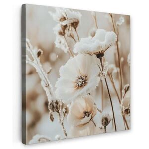 MuchoWow OBRAZ NA PLÁTNE Kvety - zima - biela - sneh - béžová 20x20 cm vyobraziť