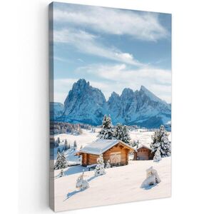 MuchoWow OBRAZ NA PLÁTNE Zima - Chata - Hory - Výhľad - Sneh 80x120 cm vyobraziť
