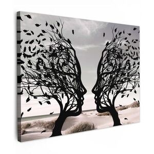 MuchoWow OBRAZ NA PLÁTNE Pláž - more - ľudia - strom - moderné umenie 80x60 cm vyobraziť