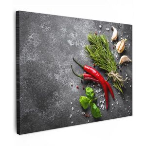 MuchoWow OBRAZ NA PLÁTNE Korenie - bylinky - korenie - betón 80x60 cm vyobraziť