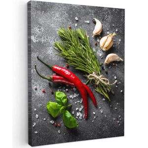 MuchoWow OBRAZ NA PLÁTNE Korenie - bylinky - korenie - betón 30x40 cm vyobraziť