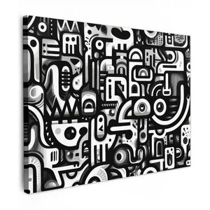 MuchoWow OBRAZ NA PLÁTNE Symboly - abstraktné - grafické - čierne 80x60 cm vyobraziť