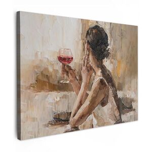 MuchoWow OBRAZ NA PLÁTNE Olejomaľba - Žena - Víno 40x30 cm vyobraziť
