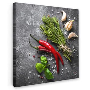 MuchoWow OBRAZ NA PLÁTNE Korenie - bylinky - korenie - betón 20x20 cm vyobraziť