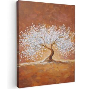 MuchoWow OBRAZ NA PLÁTNE Abstraktné - strom - biely - listy 60x80 cm vyobraziť