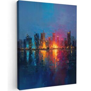 MuchoWow OBRAZ NA PLÁTNE Panoráma - ťahy štetcom - tmavomodrá - svetlá 60x80 cm vyobraziť