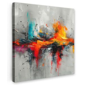 MuchoWow OBRAZ NA PLÁTNE Moderné umenie - Oranžová - Sivá - Abstraktné 20x20 cm vyobraziť