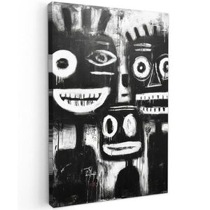 MuchoWow OBRAZ NA PLÁTNE Maľba - Postavy - čierna - abstraktná 80x120 cm vyobraziť