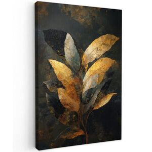 MuchoWow OBRAZ NA PLÁTNE Zlaté zloženie listov - botanický luxus 40x60 cm vyobraziť