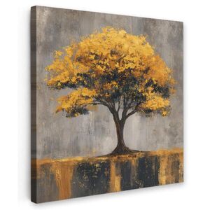 MuchoWow OBRAZ NA PLÁTNE Strom - listy - zlaté - abstraktné 20x20 cm vyobraziť