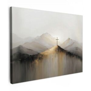 MuchoWow OBRAZ NA PLÁTNE Hills - Abstrakt - Cross - kresťanstvo 80x60 cm vyobraziť