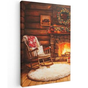 MuchoWow OBRAZ NA PLÁTNE Zima - Vianoce - Domov - Krb 20x30 cm vyobraziť
