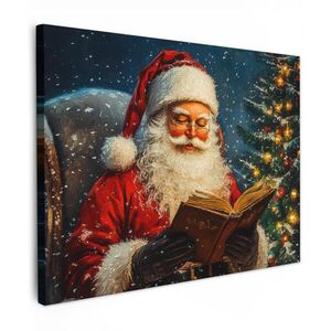 MuchoWow OBRAZ NA PLÁTNE Otec Vianoc - Vianoce - Zima - Vianočný stromček 40x30 cm vyobraziť