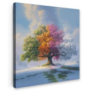 MuchoWow OBRAZ NA PLÁTNE Strom - Ročné obdobia - Zima - Krajina 20x20 cm vyobraziť
