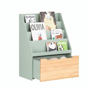 SoBuy LIBRERIA BAMBINI s jednou zásuvkou Zelená 62x30x80cm Severský vyobraziť