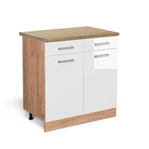 Vicco KUCHYNSKÁ SPODNÁ SKRINKA R-Line Biely vysoký lesk 80 cm , AP Oak vyobraziť