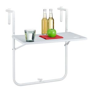 Relaxdays STÔL Biely závesný balkónový skladací 60x36 cm vyobraziť