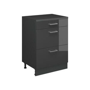 Vicco ROZŠIRUJÚCA KOMODA Rion, Antracit vysoký lesk/antracitová, 60 x 46 cm bez sklonu s 3 zásuvkami vyobraziť