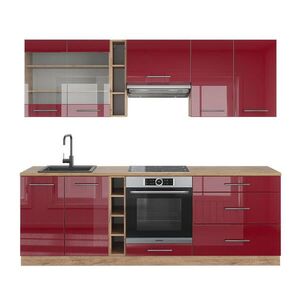 Vicco KUCHYNSKÝ KÚT Fame-Line Bordeaux vysoký lesk/dub Goldkraft 235 cm bez pracovnej dosky vyobraziť