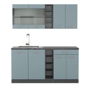 Vicco JEDNOLÔŽKOVÁ KUCHYŇA R-Line Modrošedá/antracitová 160 cm bez pracovnej dosky vyobraziť