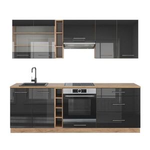 Vicco KUCHYNSKÝ KÚT Fame-Line Antracit vysoký lesk/dub Goldkraft 235 cm , AP Oak vyobraziť