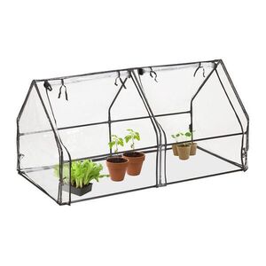 Relaxdays FÓLIOVNÍK Transparentný Čierna PVC Železo 2 dvere 180 cm vyobraziť