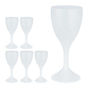 Relaxdays POHÁRE Biela 6-dielna sada bez BPA vyobraziť