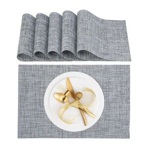 Relaxdays PRESTIERANIE Sivé 6-dielny set 45x30 cm vyobraziť