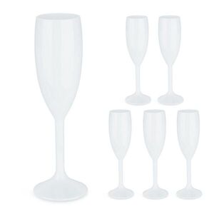 Relaxdays POHÁRE Biele 6-dielna-súprava plast 160 ml vyobraziť