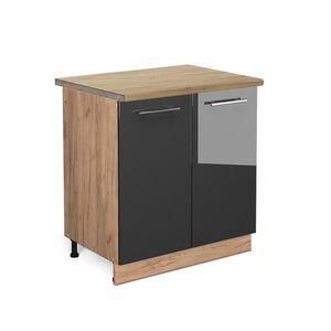 Vicco SPODNÁ SKRINKA POD DREZ Fame-Line Antracit vysoký lesk 80 cm , AP Oak vyobraziť