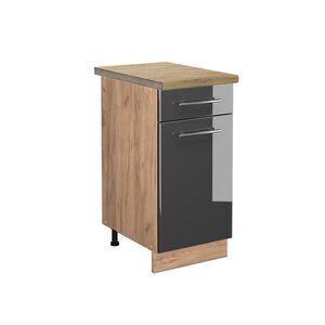Vicco KUCHYNSKÁ SPODNÁ SKRINKA Fame-Line Antracit vysoký lesk 40 cm , AP Oak vyobraziť