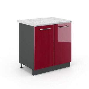 Vicco KUCHYNSKÁ SPODNÁ SKRINKA Fame-Line, Bordeaux vysoký lesk/antracitová, 80 cm Marmori työtaso vyobraziť