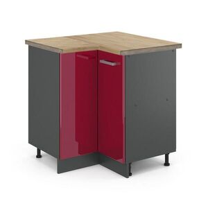 Vicco ROHOVÁ SPODNÁ SKRINKA R-Line Červený vysoký lesk 75.6 cm , AP Oak vyobraziť