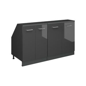 Vicco KUCHYNSKÁ SKRIŇA PRE ŠIKMÉ STRECHY R-Line Antracit vysoký lesk 140 cm Súprava 2 korpusov skrine hĺbka 60 cm vyobraziť