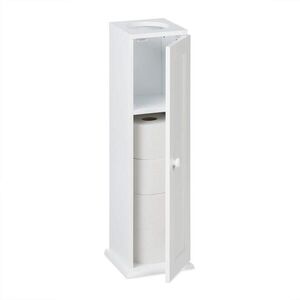 Relaxdays SKRINKA Biela WC MDF 2 police 65 cm vyobraziť