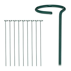 Relaxdays OPORNÁ TYČ Tmavozelená 10-dielna sada oceľ práškovo lakovaná 80 cm vyobraziť